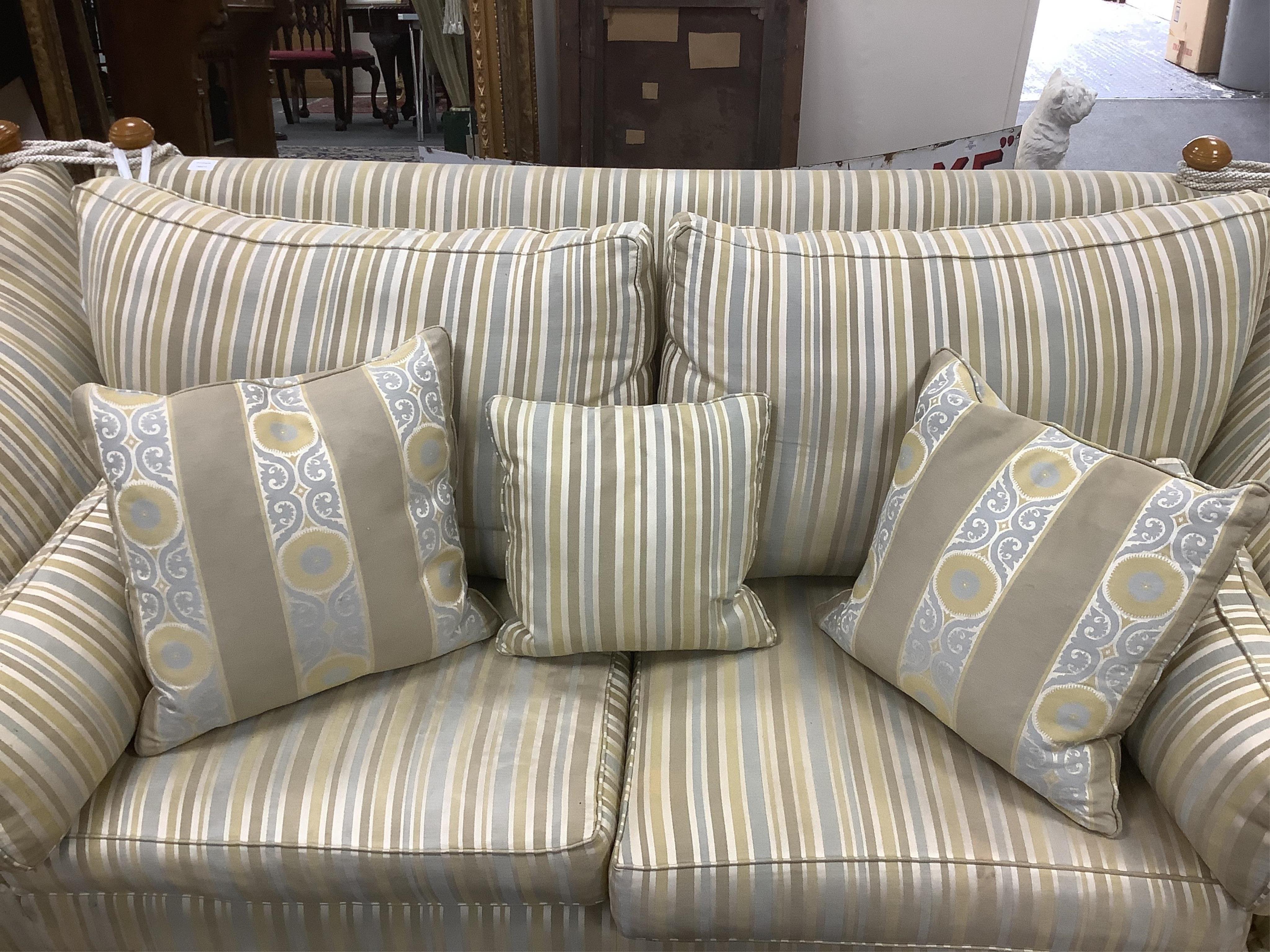 A Multi-York knole settee, width 220cm, depth 98cm, height 97cm. Condition - good